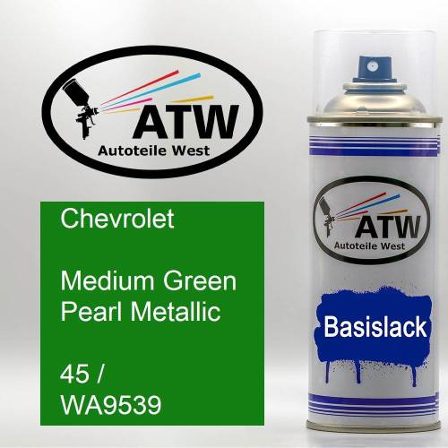 Chevrolet, Medium Green Pearl Metallic, 45 / WA9539: 400ml Sprühdose, von ATW Autoteile West.